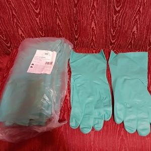 RUBBER GLOVES DESCRIPTION GREEN NITRILE GLOVES SIZE 10 12 PAIR PER BAG NEW